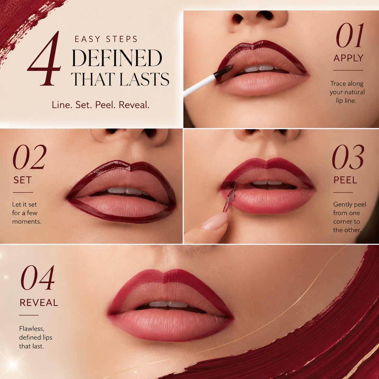 💋 Peel-Off Lip Liner Stain | Transfer-Proof • Waterproof • Up to 24H Wear